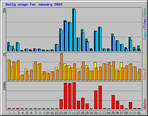 Daily usage for January 2022