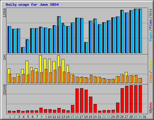 Daily usage for June 2024