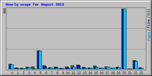 Hourly usage for August 2019