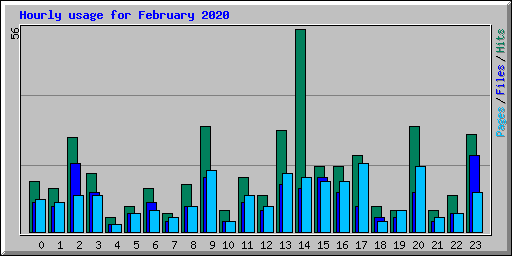 Hourly usage for February 2020