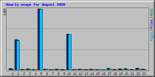 Hourly usage for August 2020