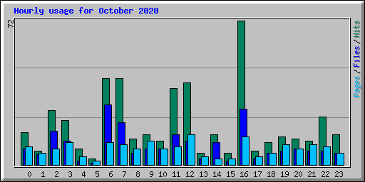 Hourly usage for October 2020