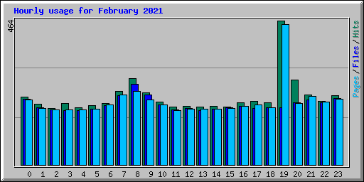 Hourly usage for February 2021