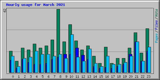 Hourly usage for March 2021