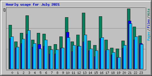 Hourly usage for July 2021