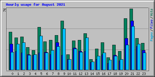 Hourly usage for August 2021