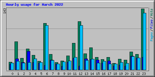 Hourly usage for March 2022