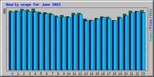 Hourly usage for June 2023