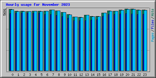 Hourly usage for November 2023