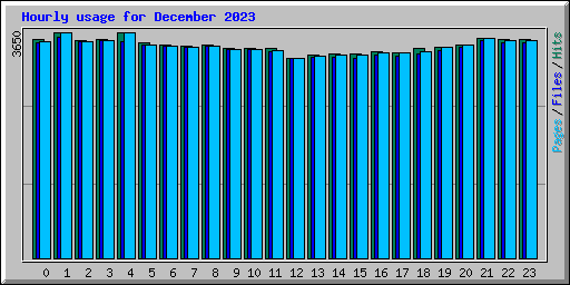 Hourly usage for December 2023