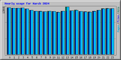 Hourly usage for March 2024