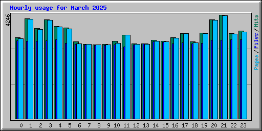 Hourly usage for March 2025