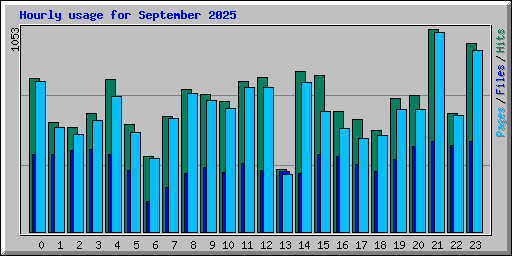 Hourly usage for September 2025